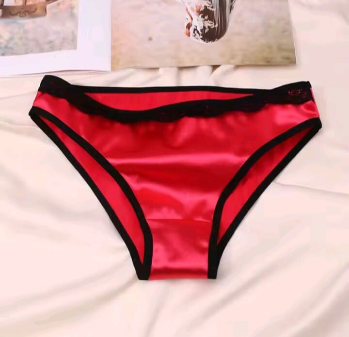 Women's stunning shiny soft silky feel satin knickers lace trim lush colours