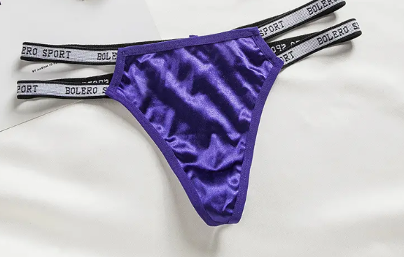 Beautiful silky thongs satin sporty T-back thongs satin sexy underwear