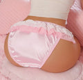 Satin Pink Frilly Knickers Lace Ruffle Panties Cute Aesthetic sissy size S UK 8