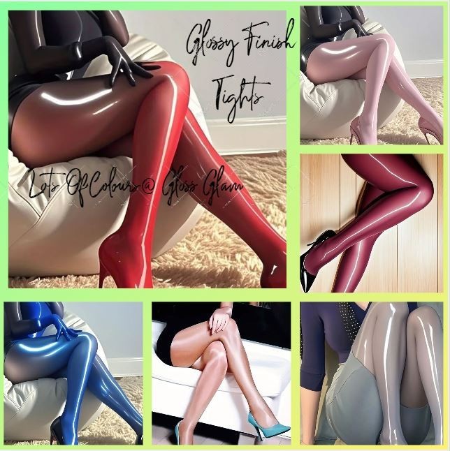 High shine super glossy tights soft sheer elegant for any occasion women's sissy