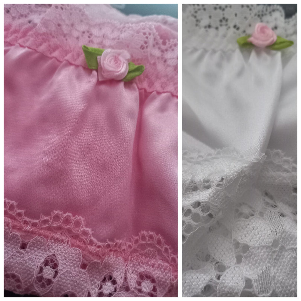 Tanga style soft silky feel lace knickers satin panties sissy bridal CD TV