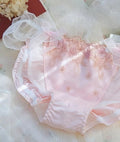 HOT! Japanese soft silky feel satin mesh trim panties embroidered tanga #sissy