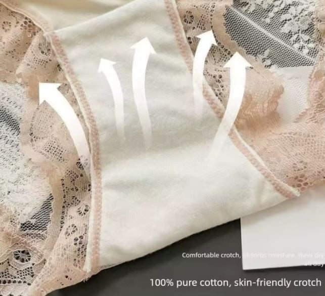 Women's silky feel satin cream panties knickers lace bum trim sissy size 10 (M)