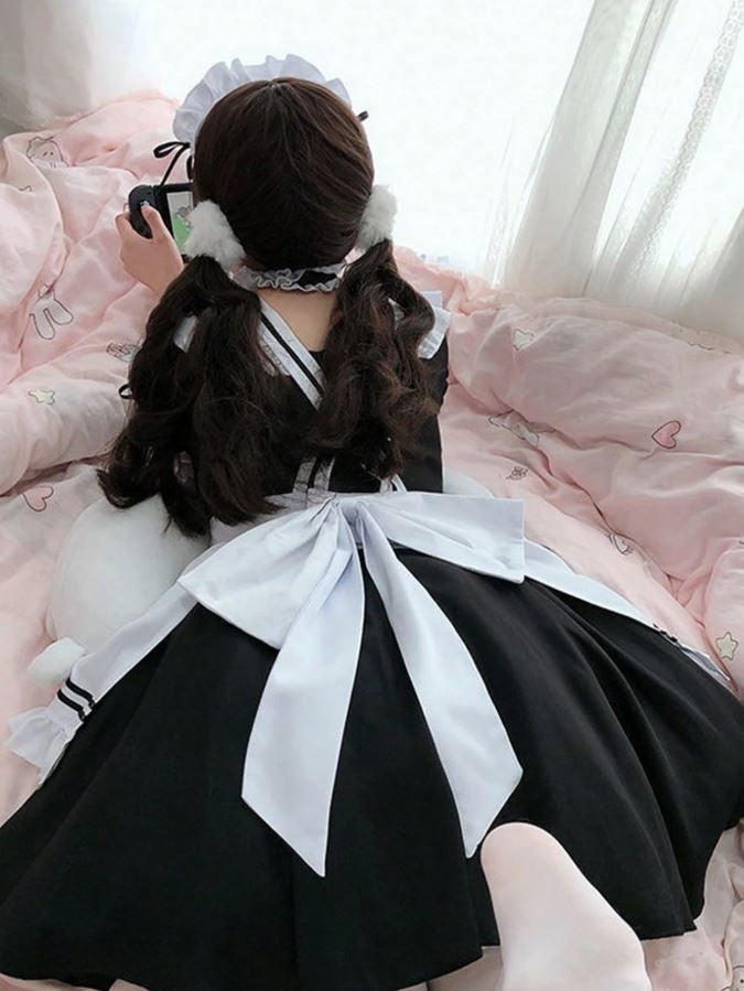 French Maid Costume set cosplay Fancy Dress Women Outfit size L / UK 12-14 sissy