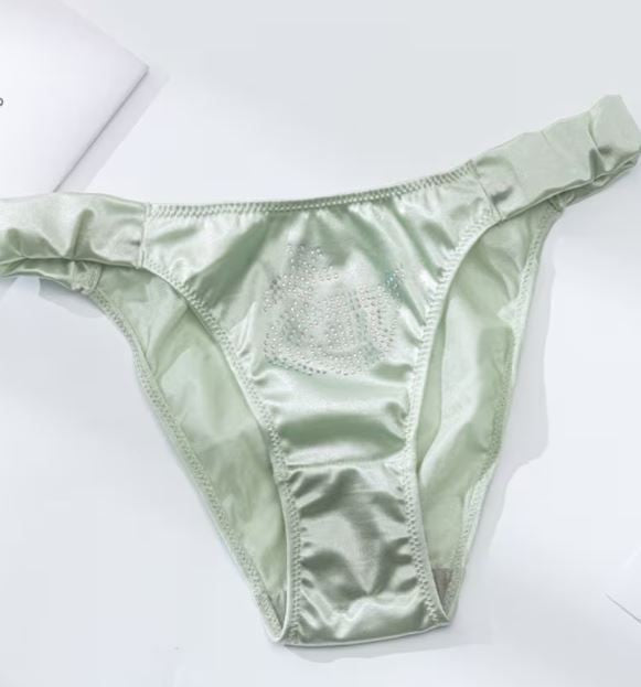 Silky feel mint green satin panties tanga full bum coverage size UK 10 / (M)