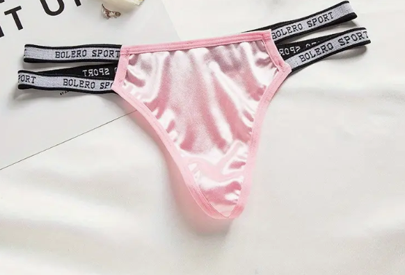 Beautiful silky thongs satin sporty T-back thongs satin sexy underwear
