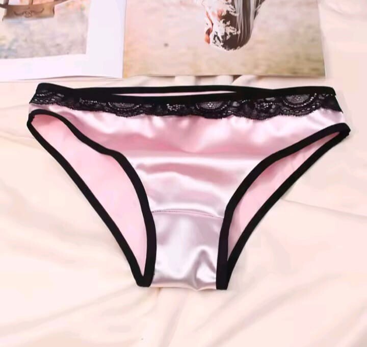 Women's stunning shiny soft silky feel satin knickers lace trim lush colours