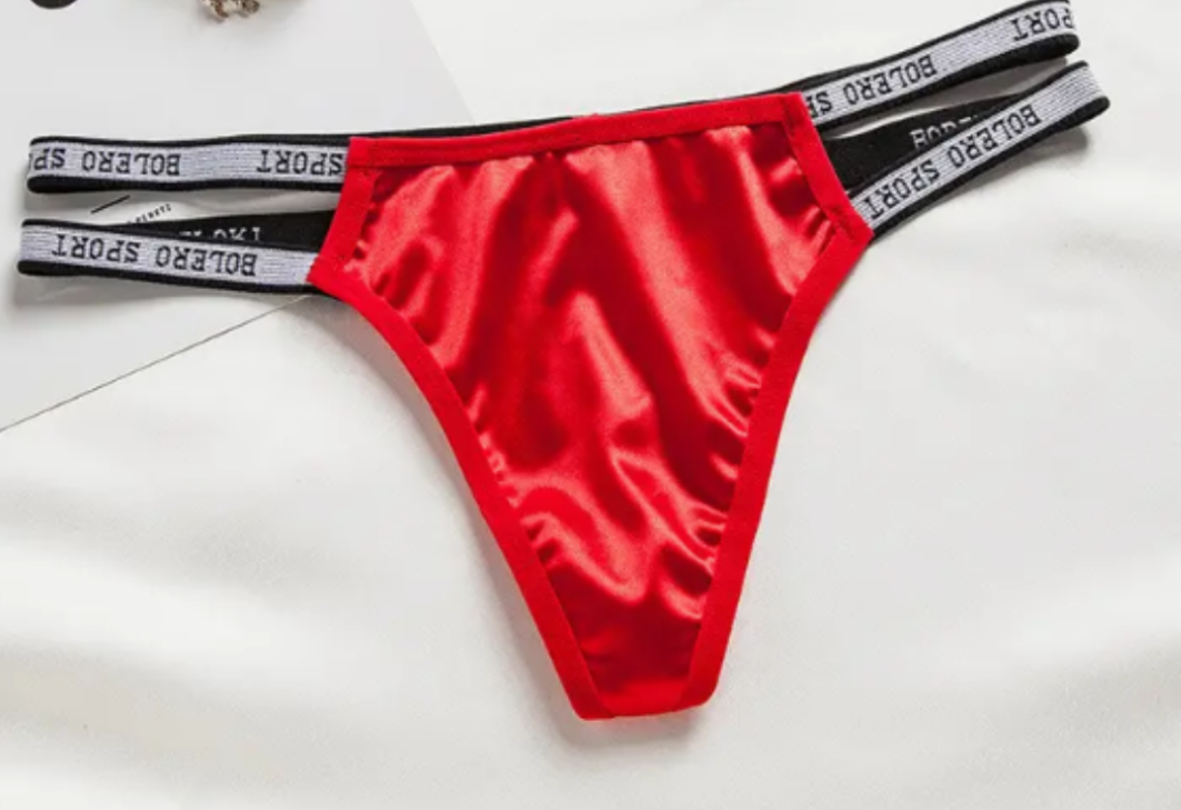 Beautiful silky thongs satin sporty T-back thongs satin sexy underwear