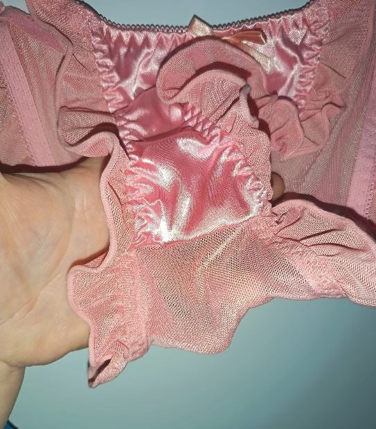 2 pack Sheer Mesh Ruffle Panties Satin Fairycore Coquette Lingerie size 10 M
