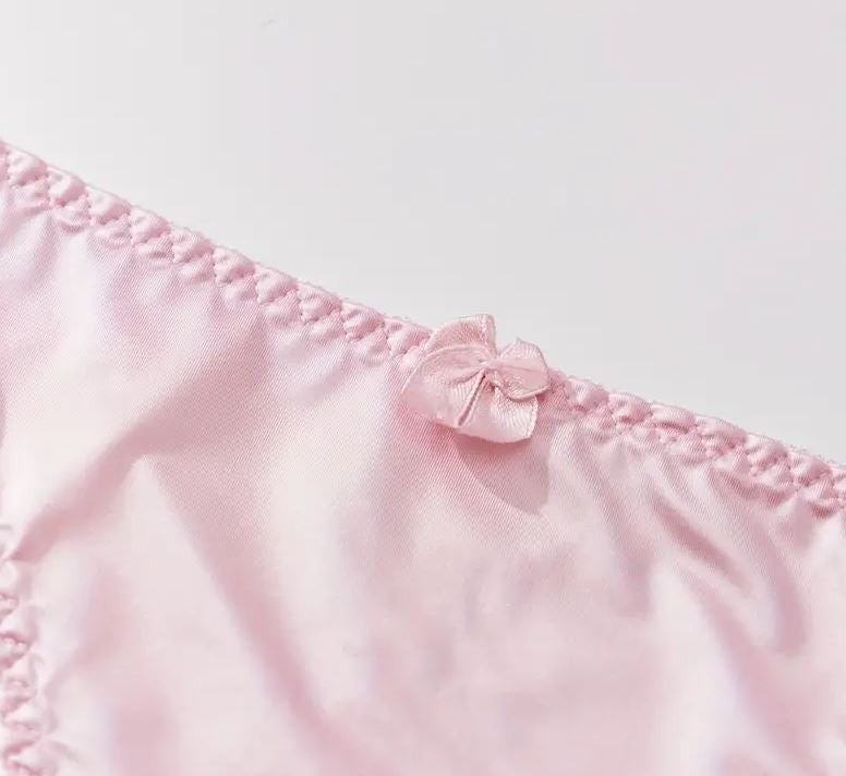 Choose Your Colour Satin panties floral lace detail knickers gently ruched bum