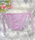 Pink Satin Knickers Lace Trim Side Tie Bow Silky Panties Briefs size 4XL UK 24