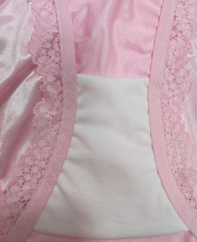 Pink Satin Knickers Lace Trim Side Tie Bow Silky Panties Briefs size 4XL UK 24