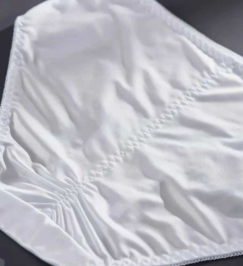🤍 White Silky Satin Lace Full Brief Knickers Panties Soft Comfort size M 10