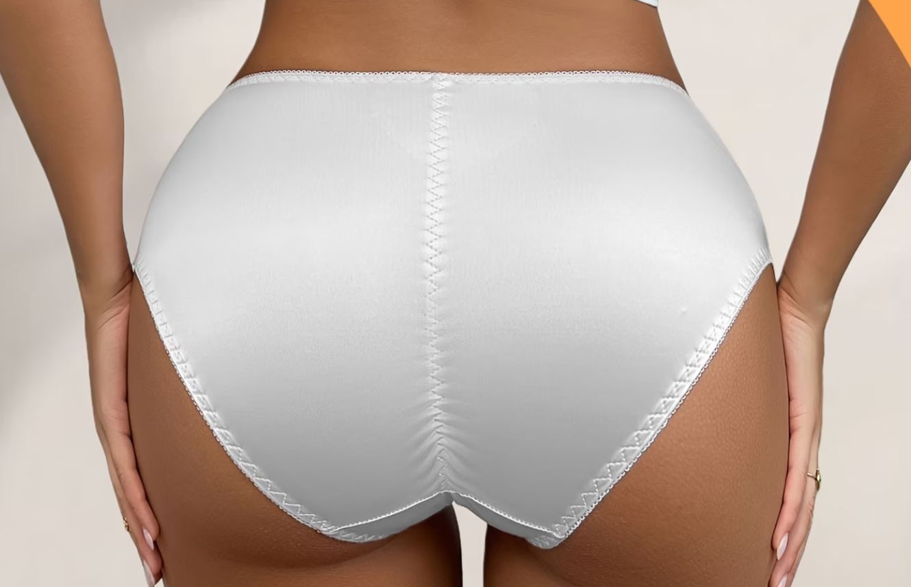 🤍 White Silky Satin Lace Full Brief Knickers Panties Soft Comfort size L 12-14