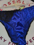 Women's royal blue satin panties soft plus size silky knickers size 2XL 20