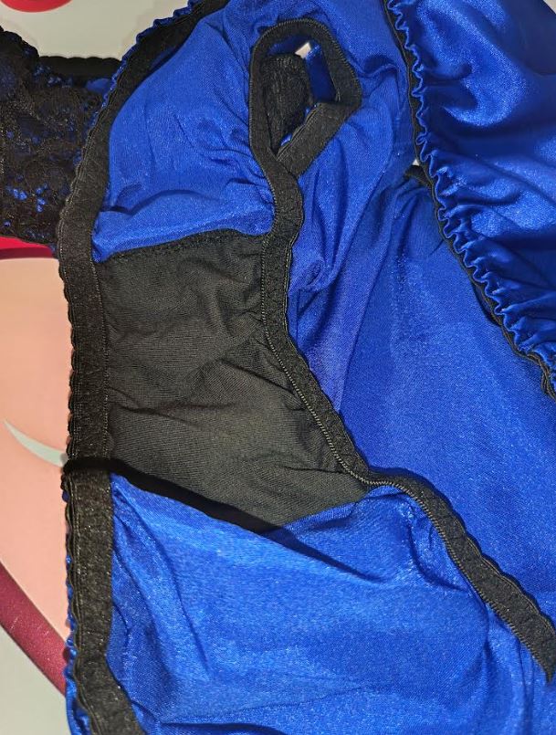 Women's royal blue satin panties soft plus size silky knickers size 4XL 24