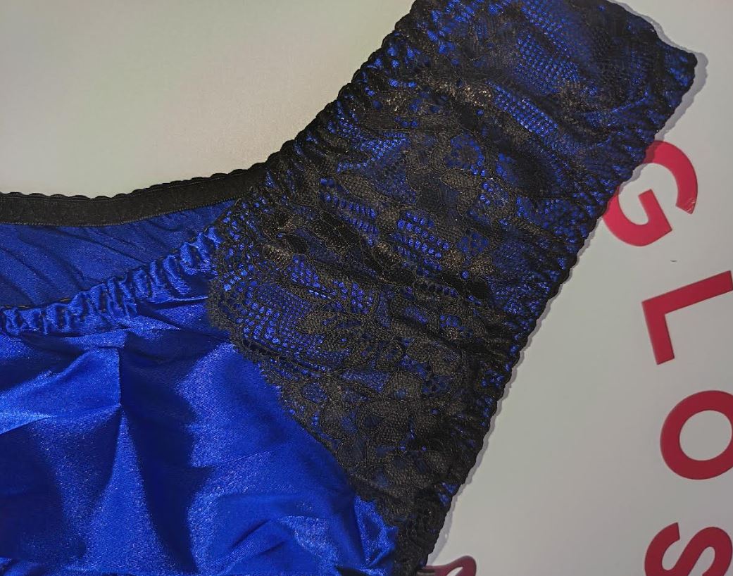 Women's royal blue satin panties soft plus size silky knickers size 2XL 20