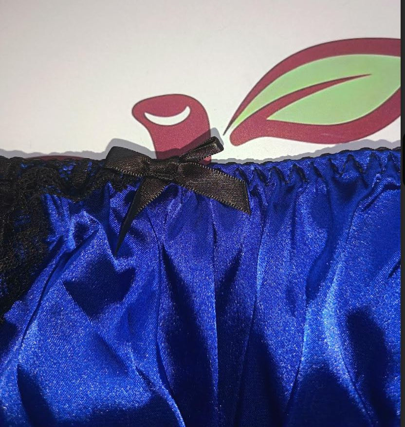 Women's royal blue satin panties soft plus size silky knickers size 4XL 24