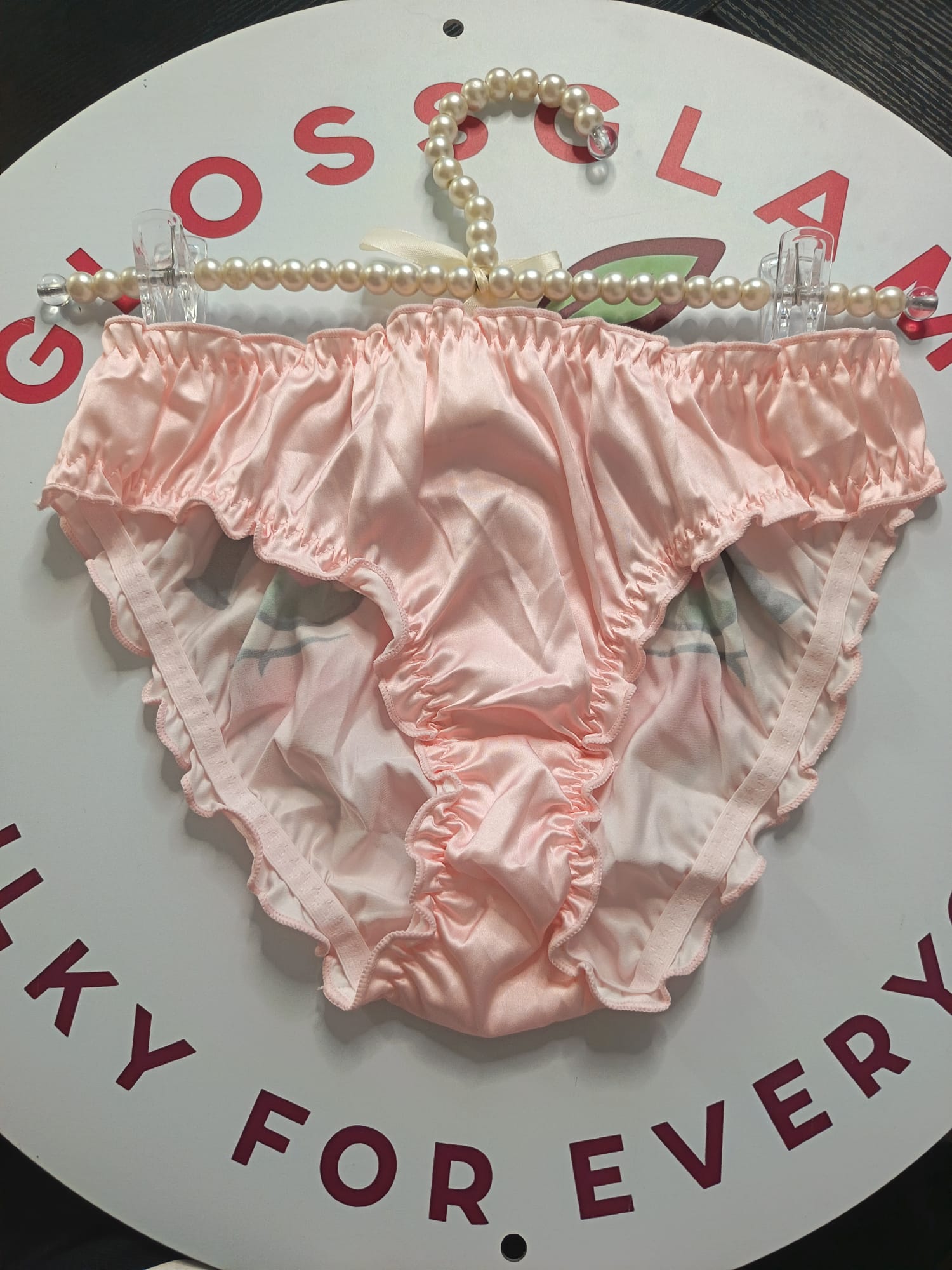 💖 Kawaii Anime Eyes Satin Panties Pink Sissy Briefs Cute Cosplay 💖 size 12-14 L