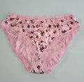 Pink Satin Knickers Red Rose Floral Silky Lace Frilly Panties SIZE L 12-14