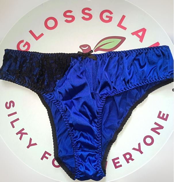 Women's royal blue satin panties soft plus size silky knickers size 4XL 24