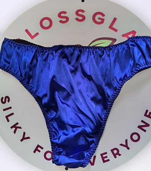 Women's royal blue satin panties soft plus size silky knickers size XL 16-18