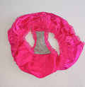Hot Pink Satin Knickers Silky Lace Frilly High Cut Full Brief Panties size L 12-14
