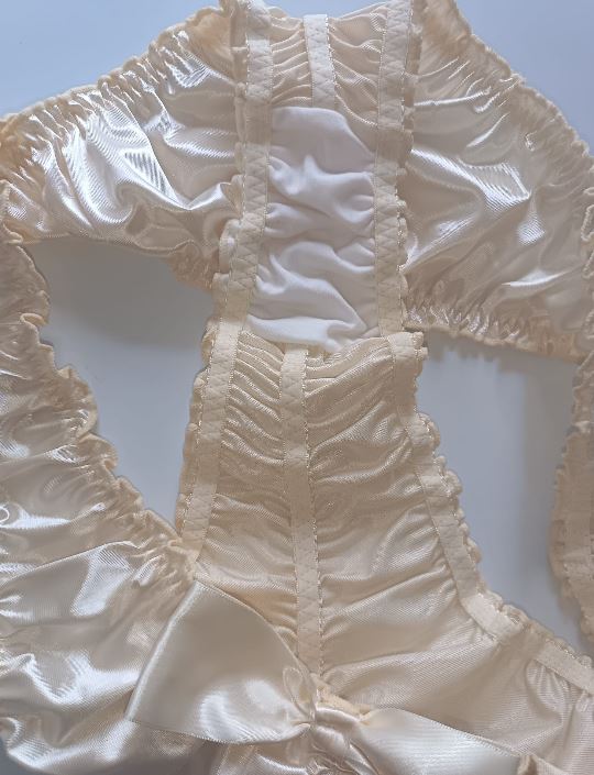 ✨ Women’s Champagne Satin Ruched Thong Briefs ✨ Size 3XL UK 22–24
