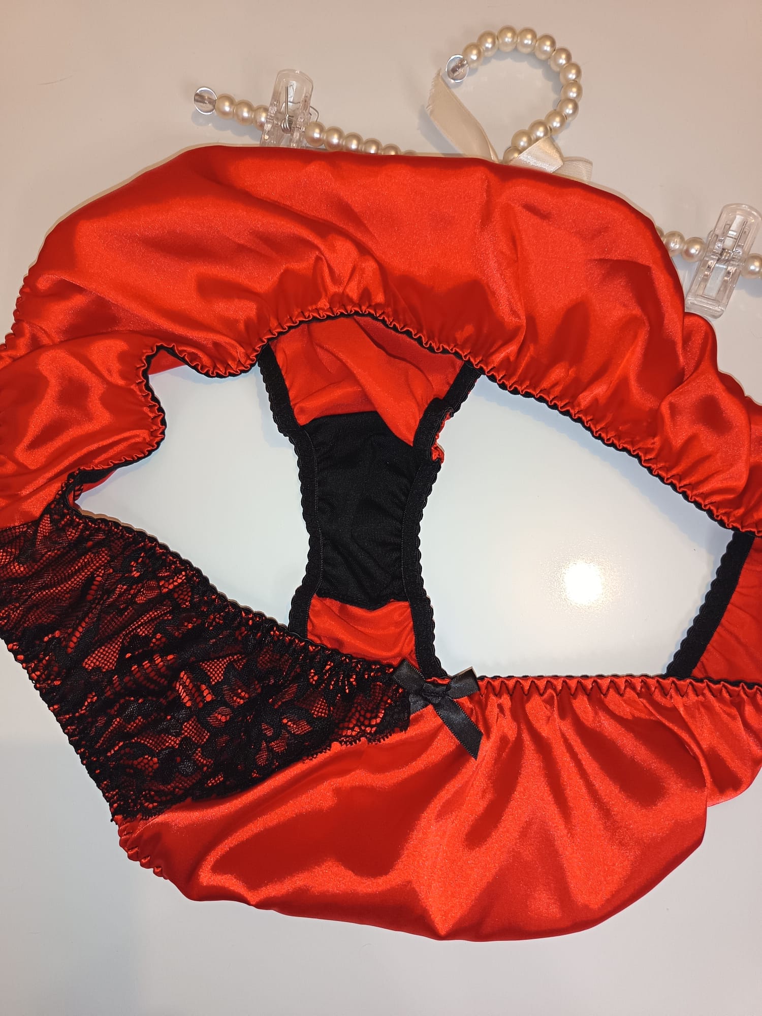 💓Plus Size RED Satin Knickers Silky Soft Panties sissy 💝 size 4XL 24-26