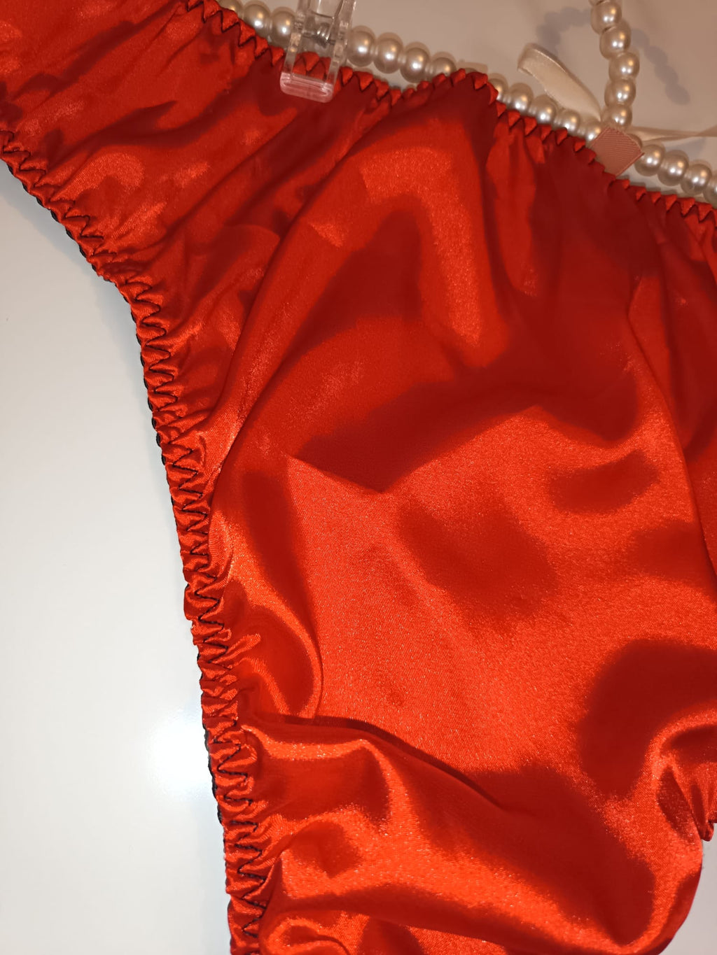 💓Plus Size RED Satin Knickers Silky Soft Panties sissy 💝 size 3XL 22-24