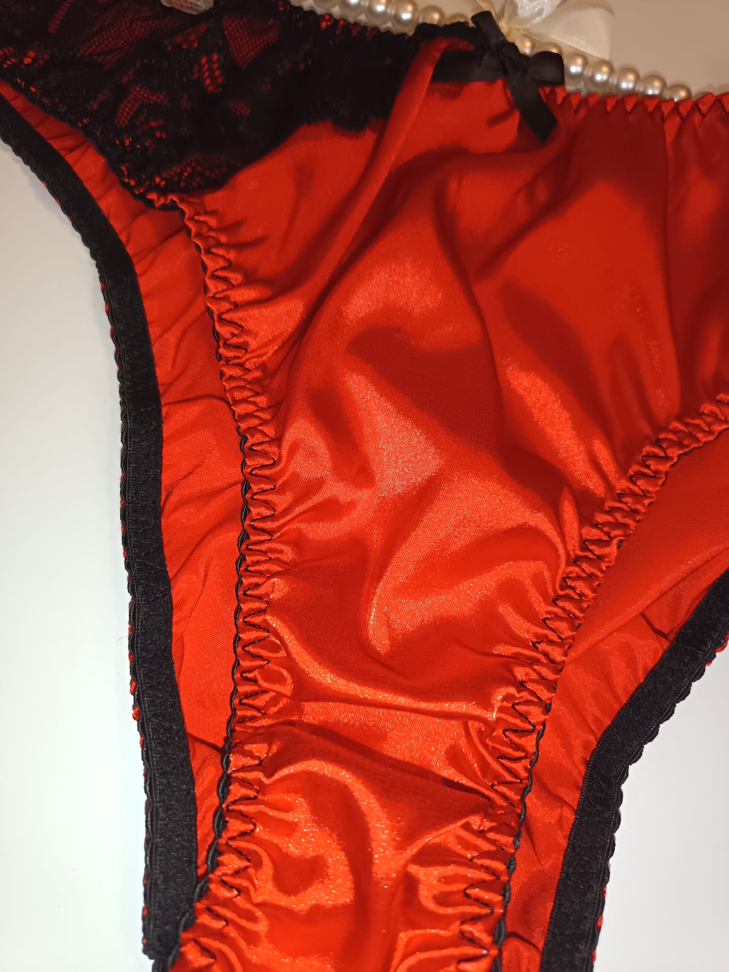 💓Plus Size RED Satin Knickers Silky Soft Panties sissy 💝 size 4XL 24-26