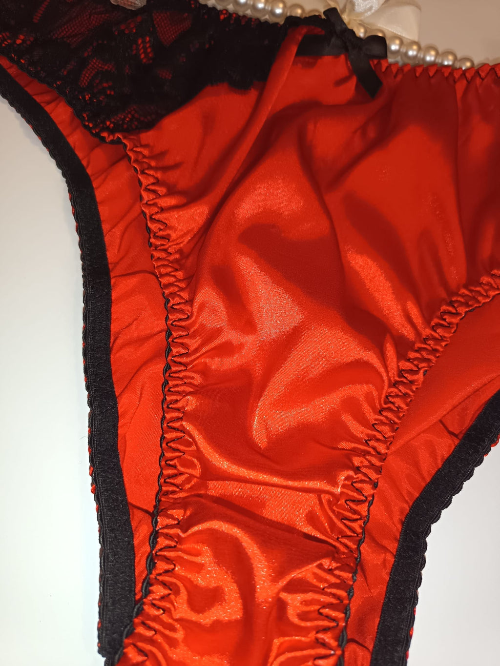 💓Plus Size RED Satin Knickers Silky Soft Panties sissy 💝 size 3XL 22-24