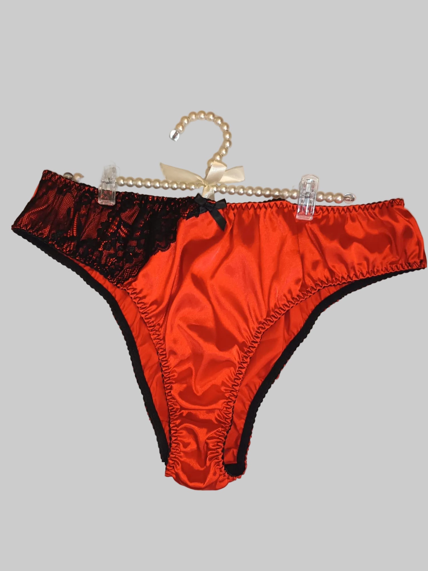 💓Plus Size RED Satin Knickers Silky Soft Panties sissy 💝 size 4XL 24-26