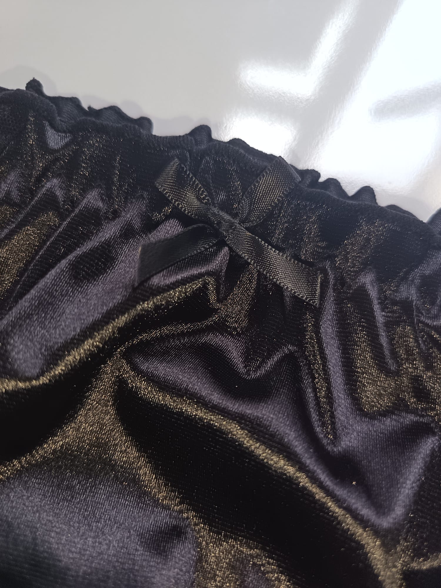 🌹 Black Satin Mesh Frilly Knickers Panties Lace Bow Silky size XL 16-18