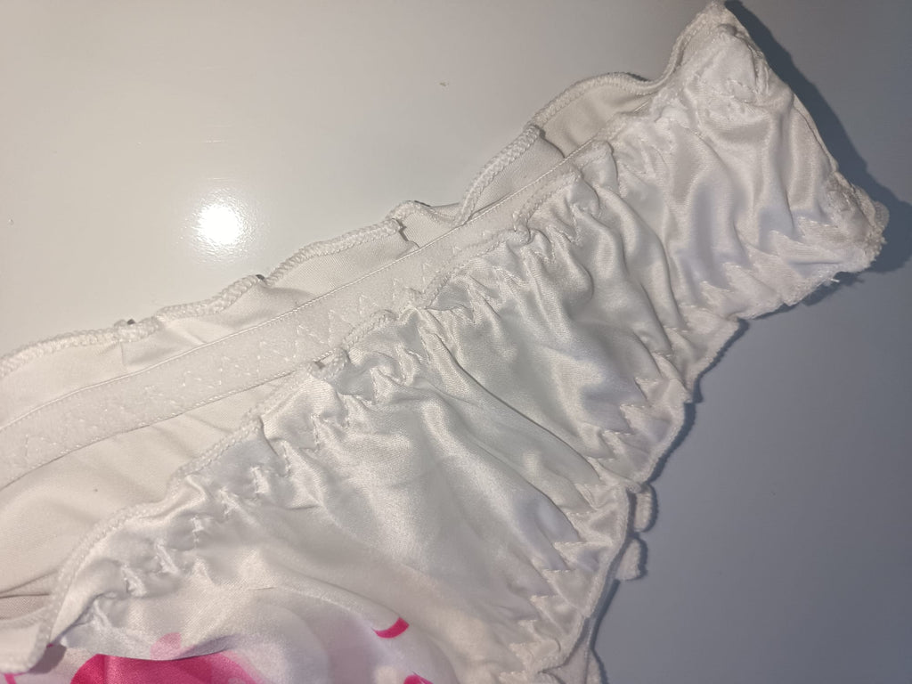 Halloween Silky Satin Knickers Pink Pumpkin Frilly Ruffle Panties size L 12-14