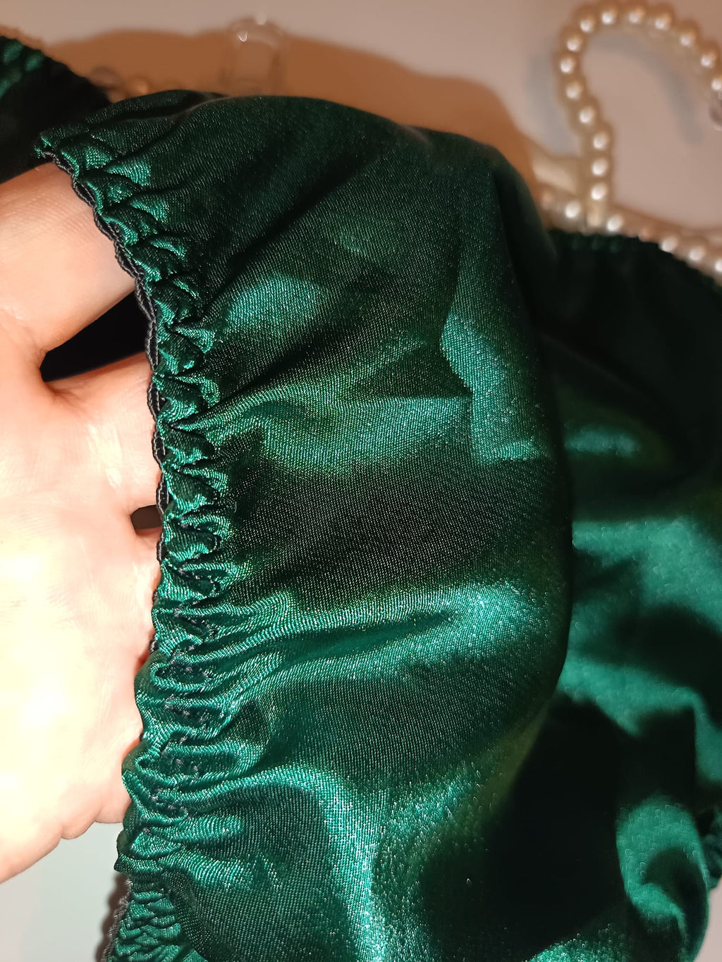 💚 Plus Size Emerald Green Satin Knickers | Women's Lace Briefs | Silky Soft Panties | Comfortable Full Coverage Lingerie 💚 size 2XL 20-22