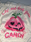 Halloween Silky Satin Knickers Pink Pumpkin Frilly Ruffle Panties size L 12-14