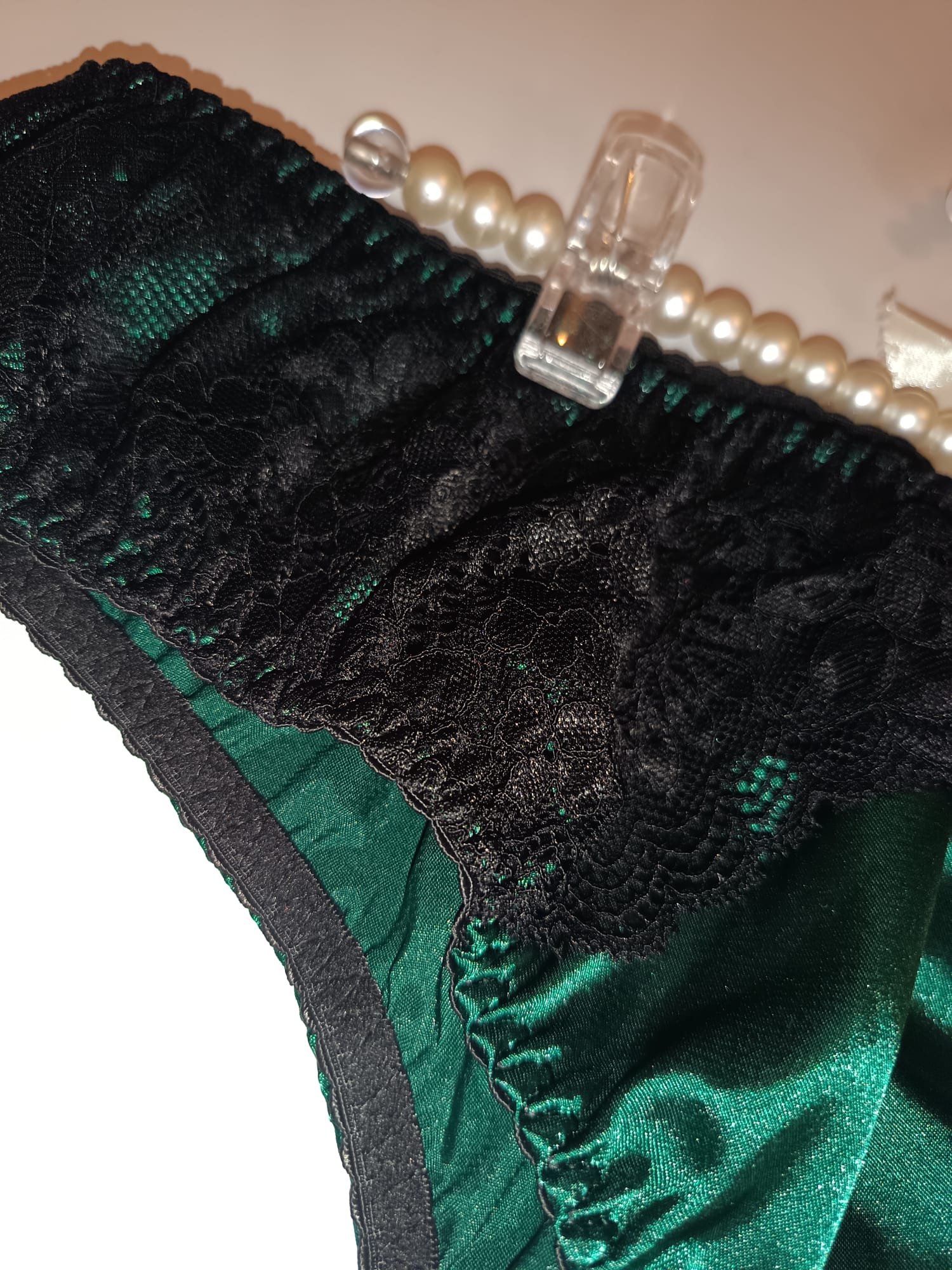 💚 Plus Size Emerald Green Satin Knickers | Women's Lace Briefs | Silky Soft Panties | Comfortable Full Coverage Lingerie 💚 size 2XL 20-22