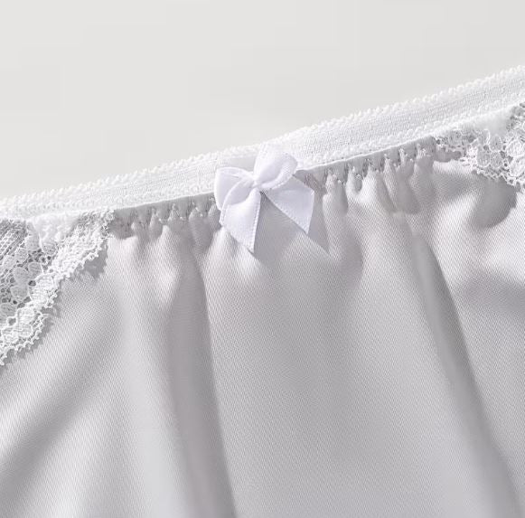 ✨ Silky Lace Trim Panties Women Soft Satin Briefs Comfort 4XL 24-26