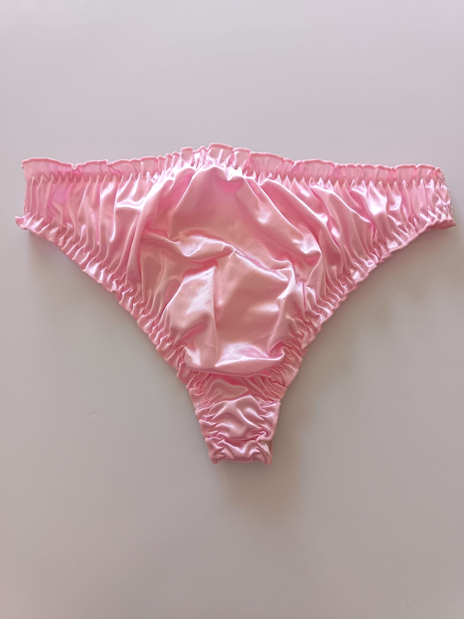 emojis 💖 Women's Pink Satin Ruffle Knickers | Silky Panties | Cute Bow Briefs | Kawaii Coquette Lingerie | Soft Stretch Underwear 💖 size S 8