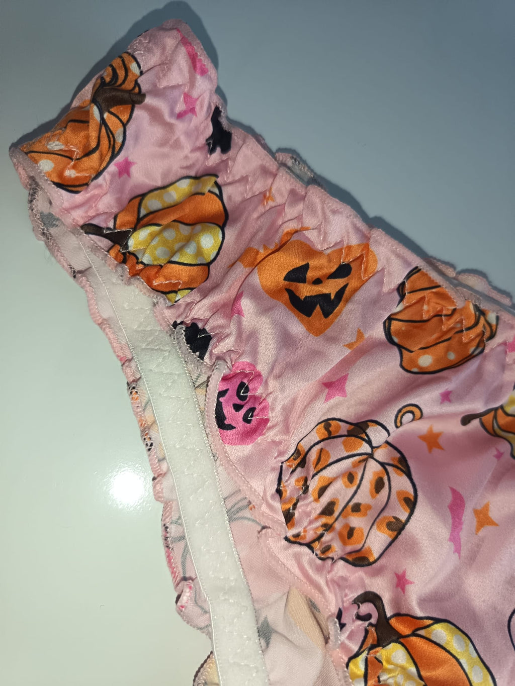 Pink Halloween Silky Satin Knickers Pumpkin Ghost Ruffle Panties size S 8