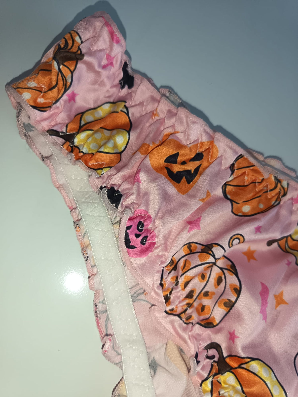 Pink Halloween Silky Satin Knickers Pumpkin Ghost Ruffle Panties size S 8