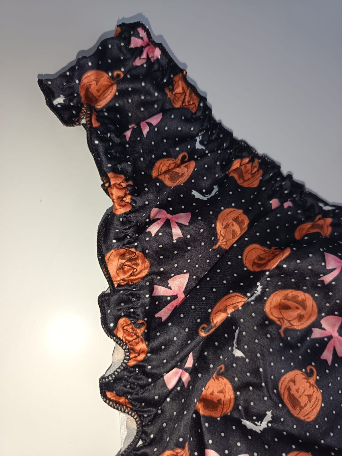 Halloween Silky Satin Knickers Pumpkin Bat Pink Bow Ruffle Panties size S 8