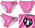 Lilac Silky Satin Knickers Womens Briefs Glossy Frilly Panties size M 10