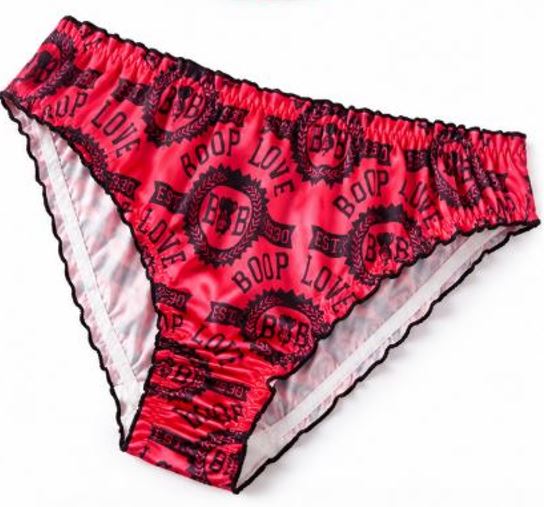 Fuchsia Rose Red Silky Satin Knickers Boop Love Frilly Ruffle Panties XL 16-18