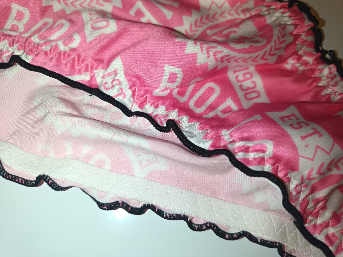 Pink Silky Satin Knickers Womens Glossy Panties Cute Print size XL 16-18