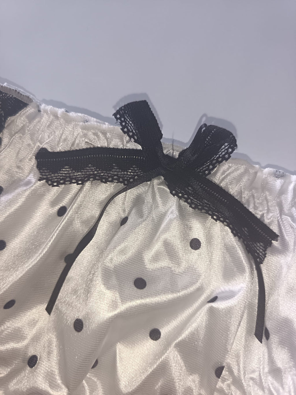 2 Pack Women’s Satin Polka Dot Knickers Black White silky panties size 16-18 XL