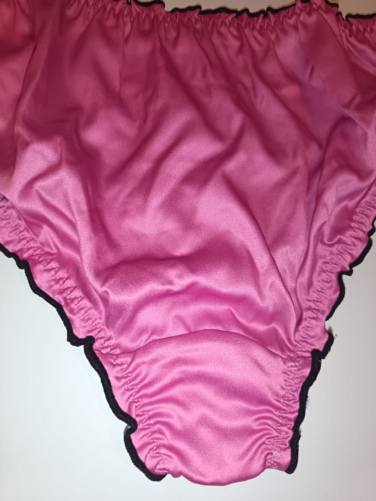 Lilac Silky Satin Knickers Womens Briefs Glossy Frilly Panties size L 12-14