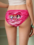 Women's pink silky feel panties satin knickers sissy tanga anime kawaii size XL 16-18