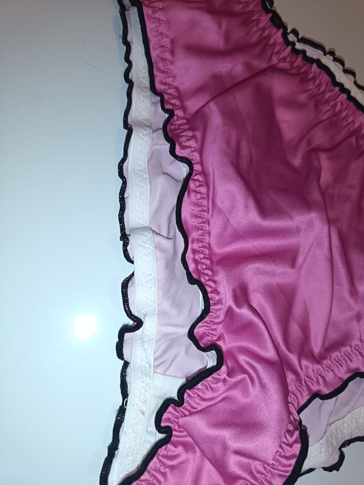 Lilac Silky Satin Knickers Womens Briefs Glossy Frilly Panties size M 10